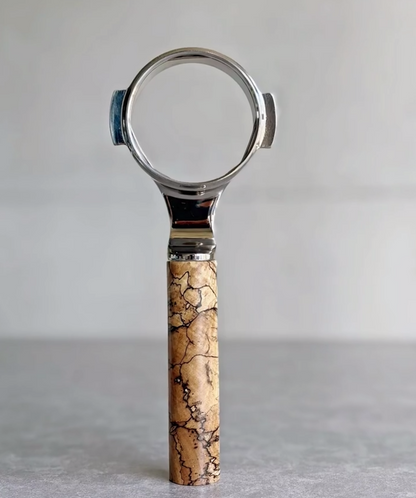 Spalted Maple Artisan Bottomless Portafilter espresso extraction scene