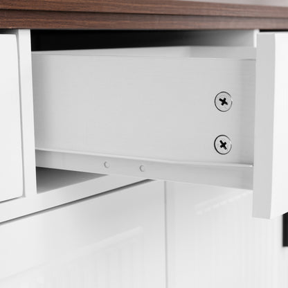 63″ Fluted Sideboard with 4 Doors and 3 Drawers - TimberFlare