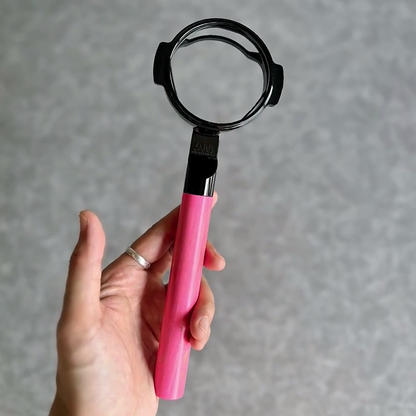 Vivid Pink Artisan Bottomless Portafilter for compatible espresso machine