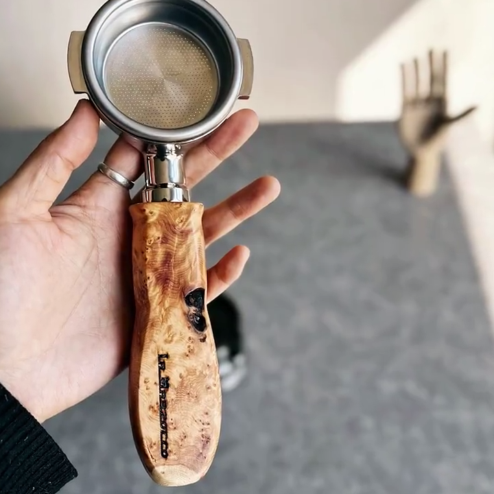 Burl Vortex Artisan Bottomless Portafilter for La Marzocco