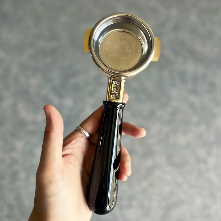 Urushi Noir Artisan Bottomless Portafilter for Breville
