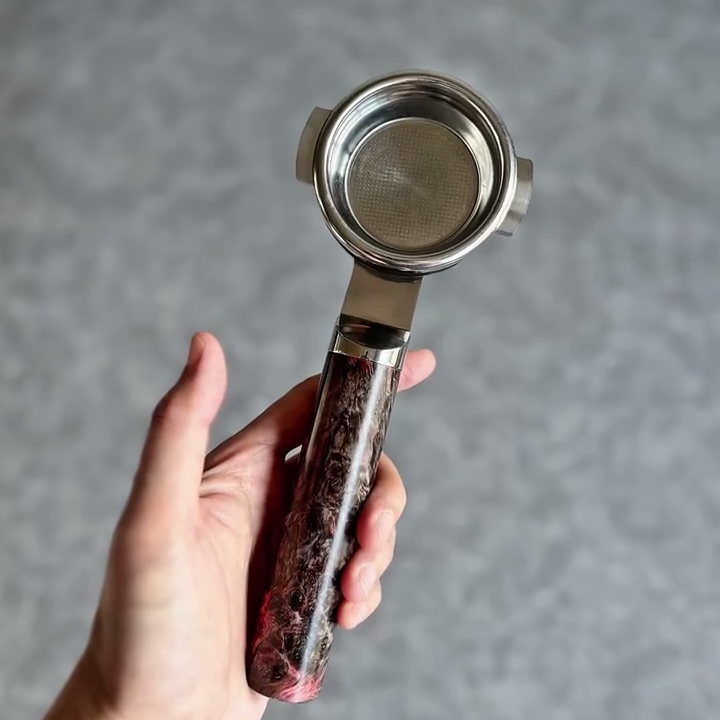 Crimson Burl Artisan Bottomless Portafilter | Breville 54mm/58mm