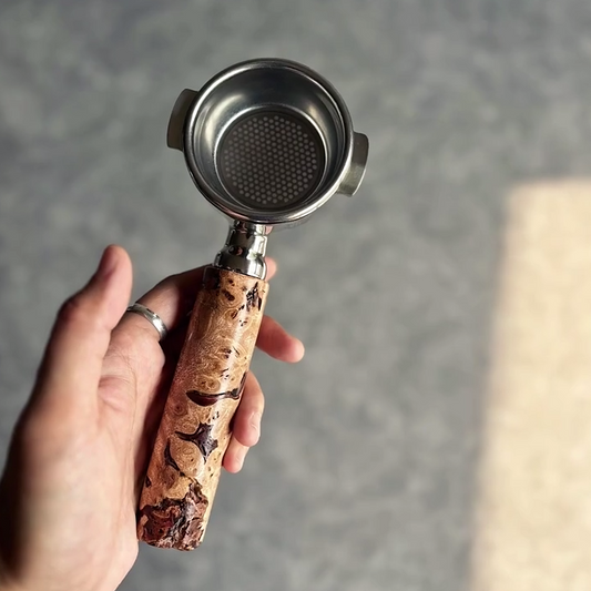 Obsidian Burl Artisan Bottomless Portafilter | Breville 54mm/58mm