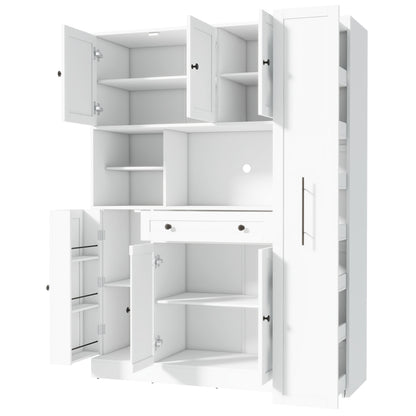 70'' Tall Pantry Buffet with Pull-Out Spice Rack - TimberFlare