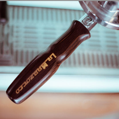 100% Handmade Exotic Wood Bottomless Portafilter for La Marzocco 58mm | Ebony & Red Sandalwood