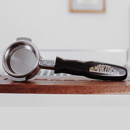 100% Handmade Exotic Wood Bottomless Portafilter for La Marzocco 58mm | Ebony & Red Sandalwood