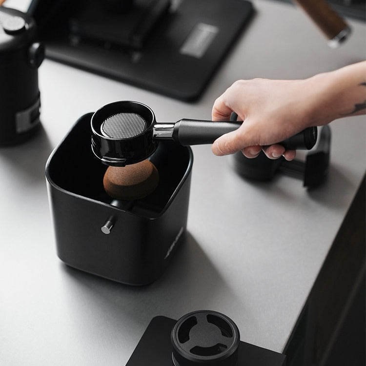 The "Obsidian" Aerospace Aluminum Bottomless Portafilter alternate angle 14 for compatible espresso machine