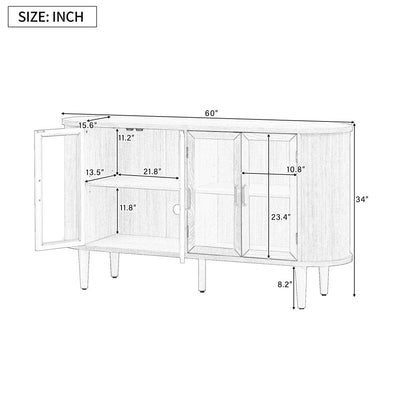 Mid-Century Oval Sideboard Cabinet - TimberFlare