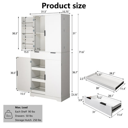 Fluted Pantry with Pull-Out Shelves - TimberFlare