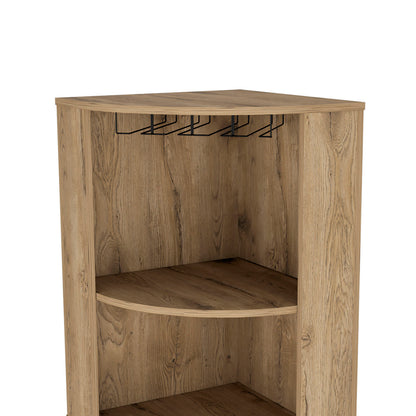 Corner Bar Cabinet with Wine & Glass Racks - TimberFlare