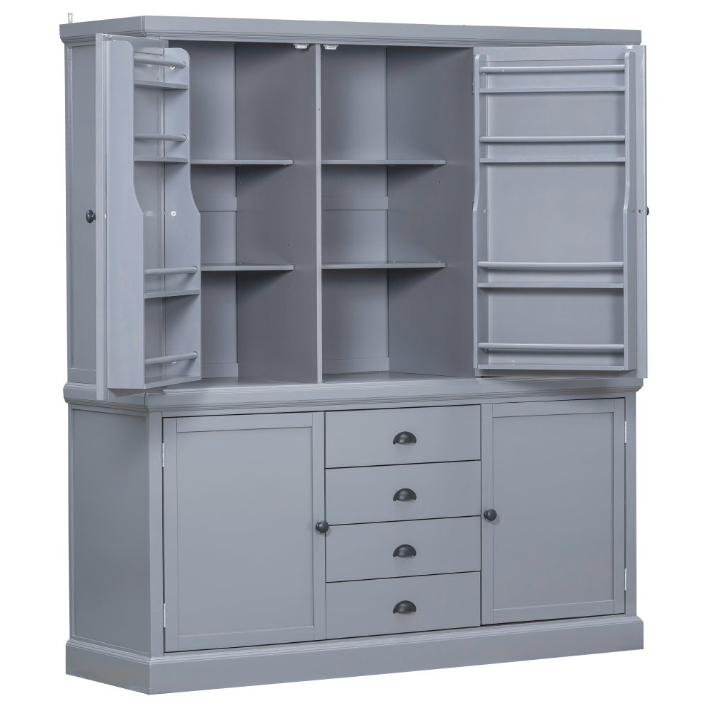 Farmhouse Pantry Cabinet, Ample Customizable Storage - TimberFlare