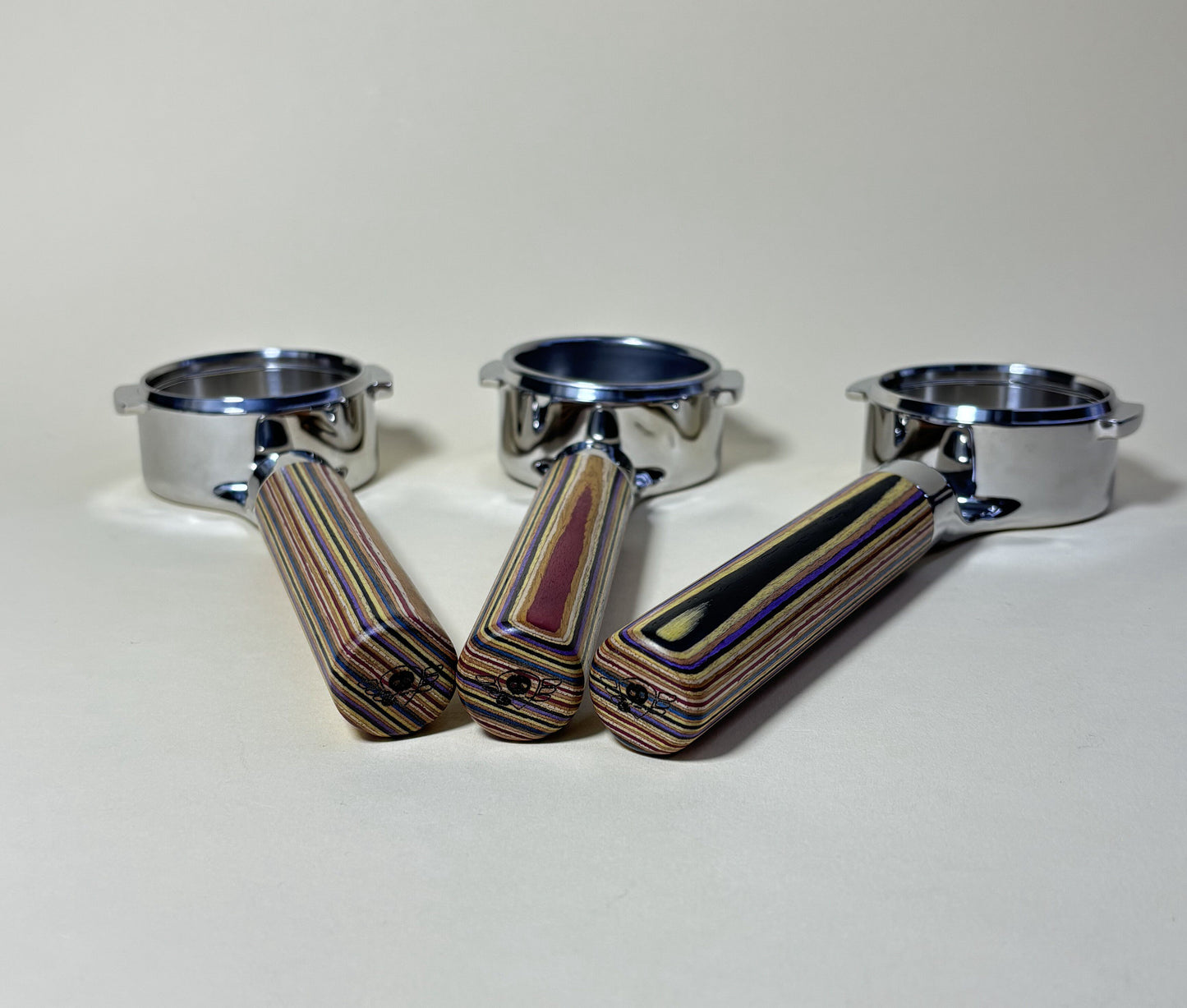 Rainbow-wood Bottomless Portafilter + Hand Grinder | La Marzocco 58mm