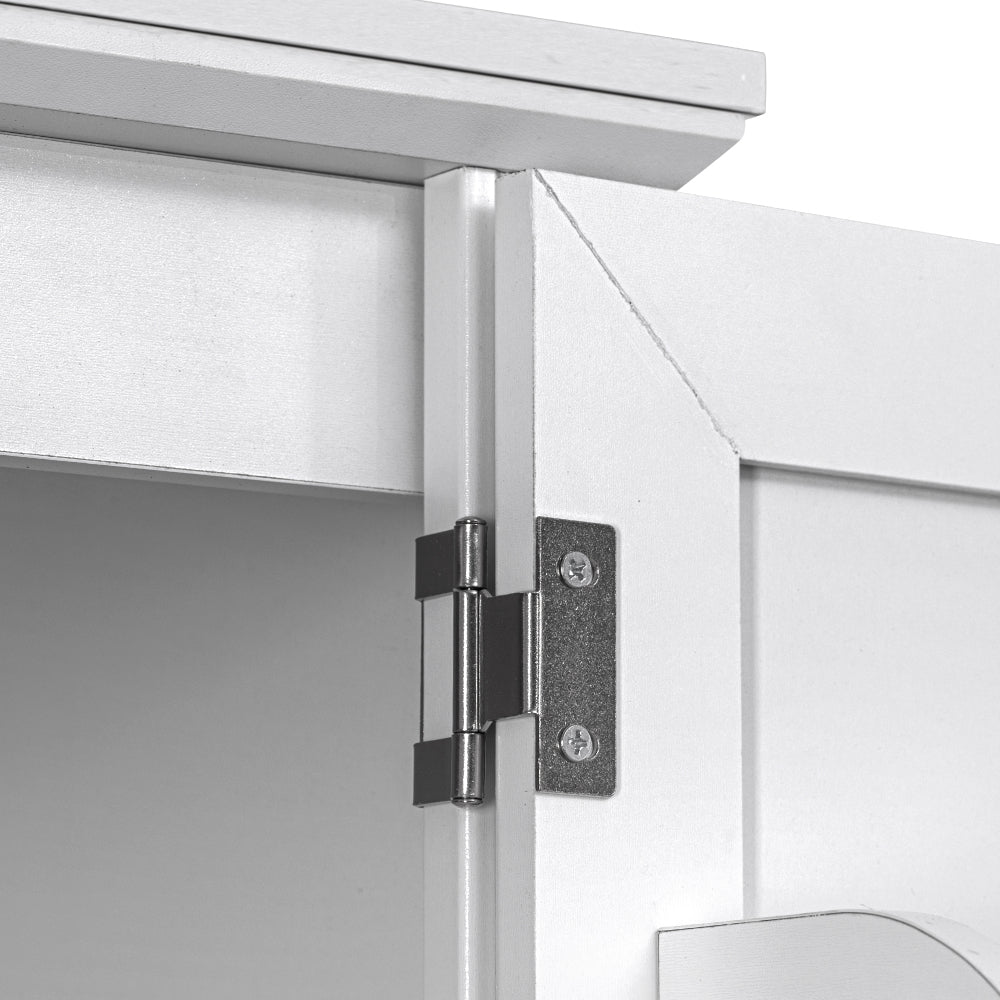 Textured White Pantry Cabinet with Pull-Out Shelves - TimberFlare