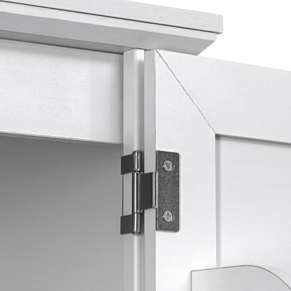 Textured White Pantry Cabinet with Pull-Out Shelves - TimberFlare