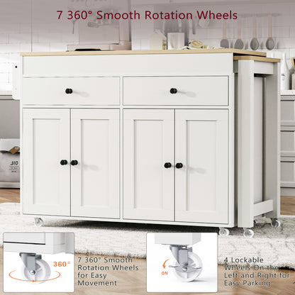 74.5 Kitchen Island with Extendable Dining Table - TimberFlare
