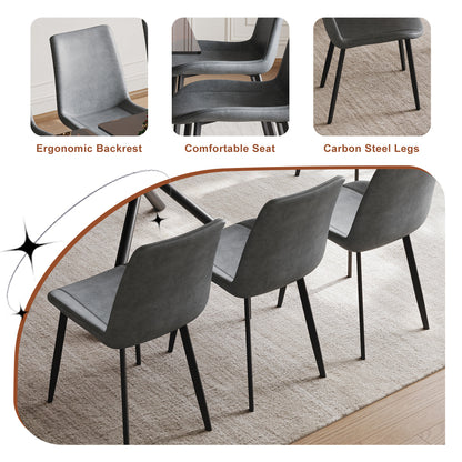 59-Inch Expandable Dining Table Set with 8 Gray Ergonomic Chairs