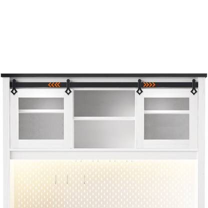 White Oak Smart Farmhouse Hutch with Power Station & Pegboard - TimberFlare