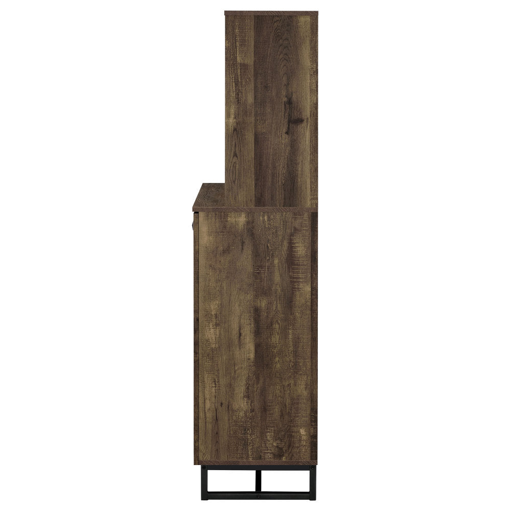 Wine and Bar Cabinet with Herringbone Doors - TimberFlare