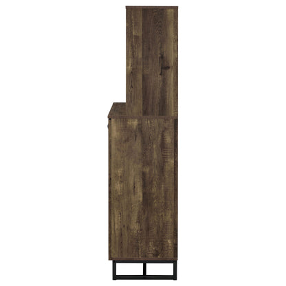 Wine and Bar Cabinet with Herringbone Doors - TimberFlare
