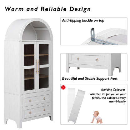 71" Tall Arched Farmhouse Pantry Cabinet - TimberFlare