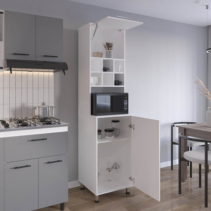 Pantry Hutch with Wine Cubbies & Microwave Shelf - TimberFlare