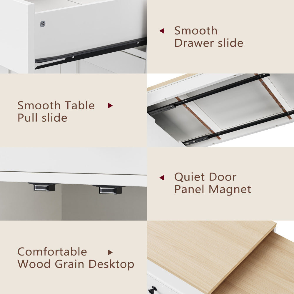 74.5 Kitchen Island with Extendable Dining Table - TimberFlare