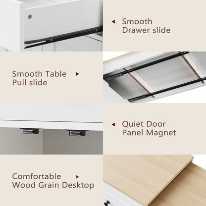 74.5 Kitchen Island with Extendable Dining Table - TimberFlare