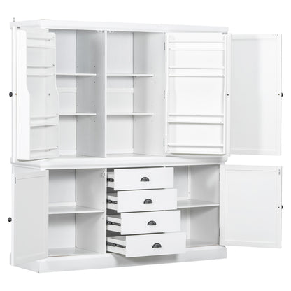 Farmhouse Pantry Cabinet, Ample Customizable Storage - TimberFlare