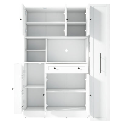 70'' Tall Pantry Buffet with Pull-Out Spice Rack - TimberFlare