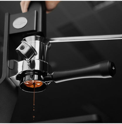The "Obsidian" Aerospace Aluminum Bottomless Portafilter alternate angle 6 for compatible espresso machine
