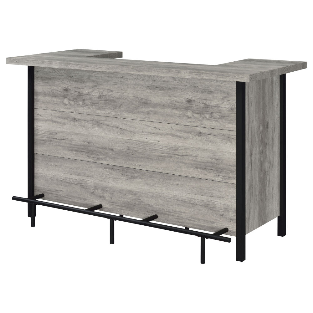 Grey Driftwood Industrial Home Bar - TimberFlare