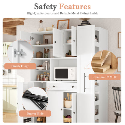 70'' Tall Pantry Buffet with Pull-Out Spice Rack - TimberFlare