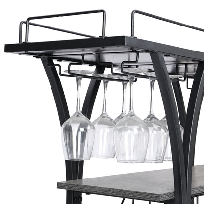 3 -Tier Industrial Bar Cart - TimberFlare