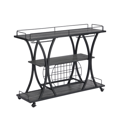 3 -Tier Industrial Bar Cart - TimberFlare