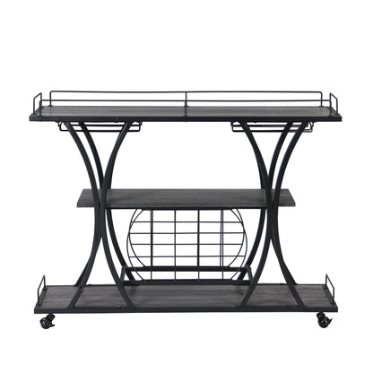 3 -Tier Industrial Bar Cart - TimberFlare