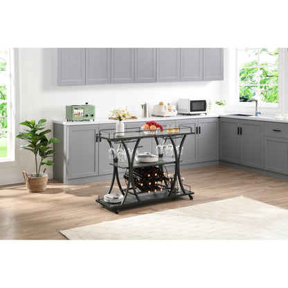 3 -Tier Industrial Bar Cart - TimberFlare