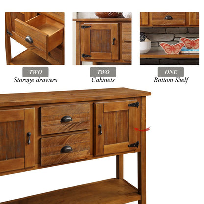 Mid Century Retro Solid Wood Sideboard