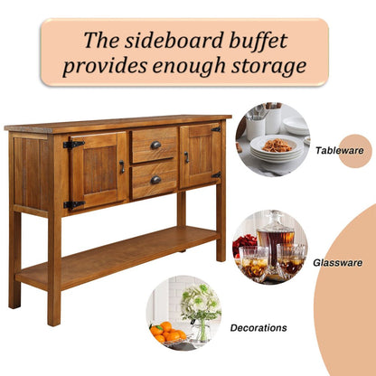 Mid Century Retro Solid Wood Sideboard