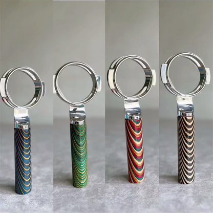 Prismatic Stripe Artisan Bottomless Portafilter alternate angle 17 for compatible espresso machine
