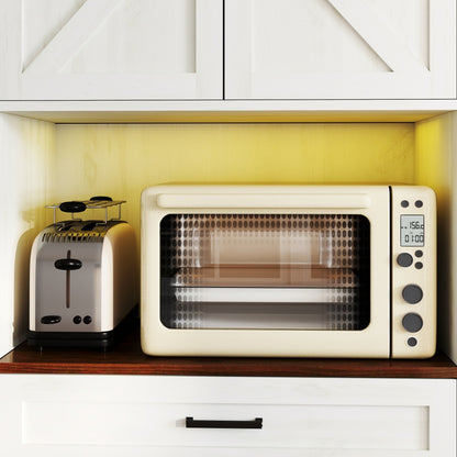 Farmhouse Pantry Hutch with Power Station & RGB Lighting - TimberFlare