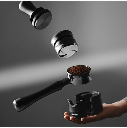 The "Obsidian" Aerospace Aluminum Bottomless Portafilter alternate angle 5 for compatible espresso machine