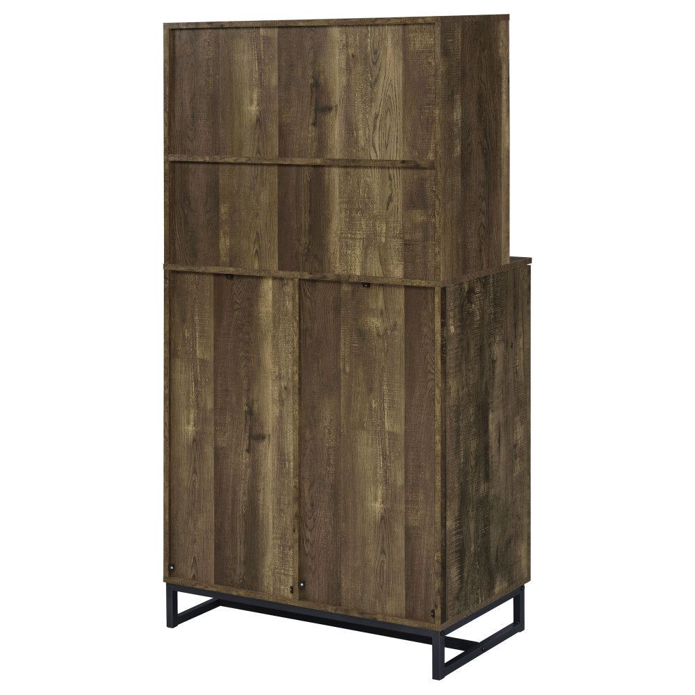 Wine and Bar Cabinet with Herringbone Doors - TimberFlare
