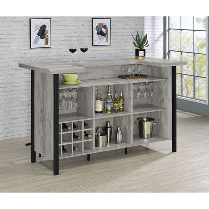 Grey Driftwood Industrial Home Bar - TimberFlare