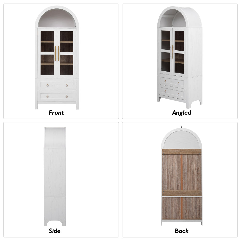 71" Tall Arched Farmhouse Pantry Cabinet - TimberFlare