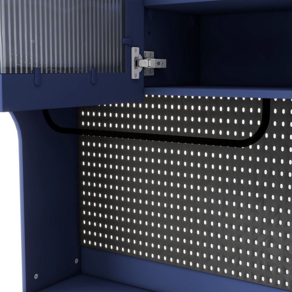 75″ Freestanding Buffet with Hutch, 63-Inch Large Coffee Bar Cabinet