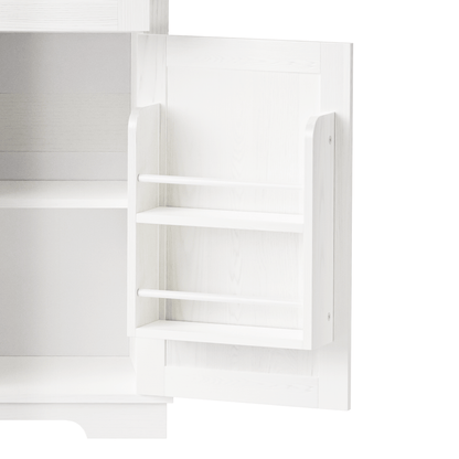 White Oak Smart Farmhouse Hutch with Power Station & Pegboard - TimberFlare