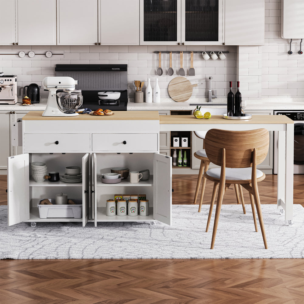 74.5 Kitchen Island with Extendable Dining Table - TimberFlare