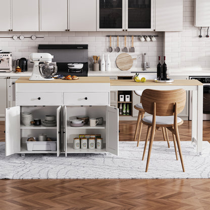 74.5 Kitchen Island with Extendable Dining Table - TimberFlare