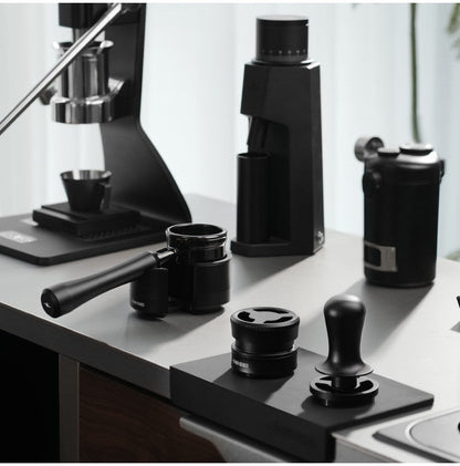 The "Obsidian" Aerospace Aluminum Bottomless Portafilter alternate angle 16 for compatible espresso machine