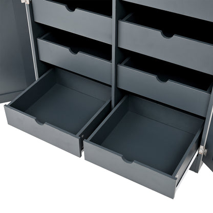 71″ Farmhouse Kitchen Pantry with 8 Pull-Out Trays - TimberFlare